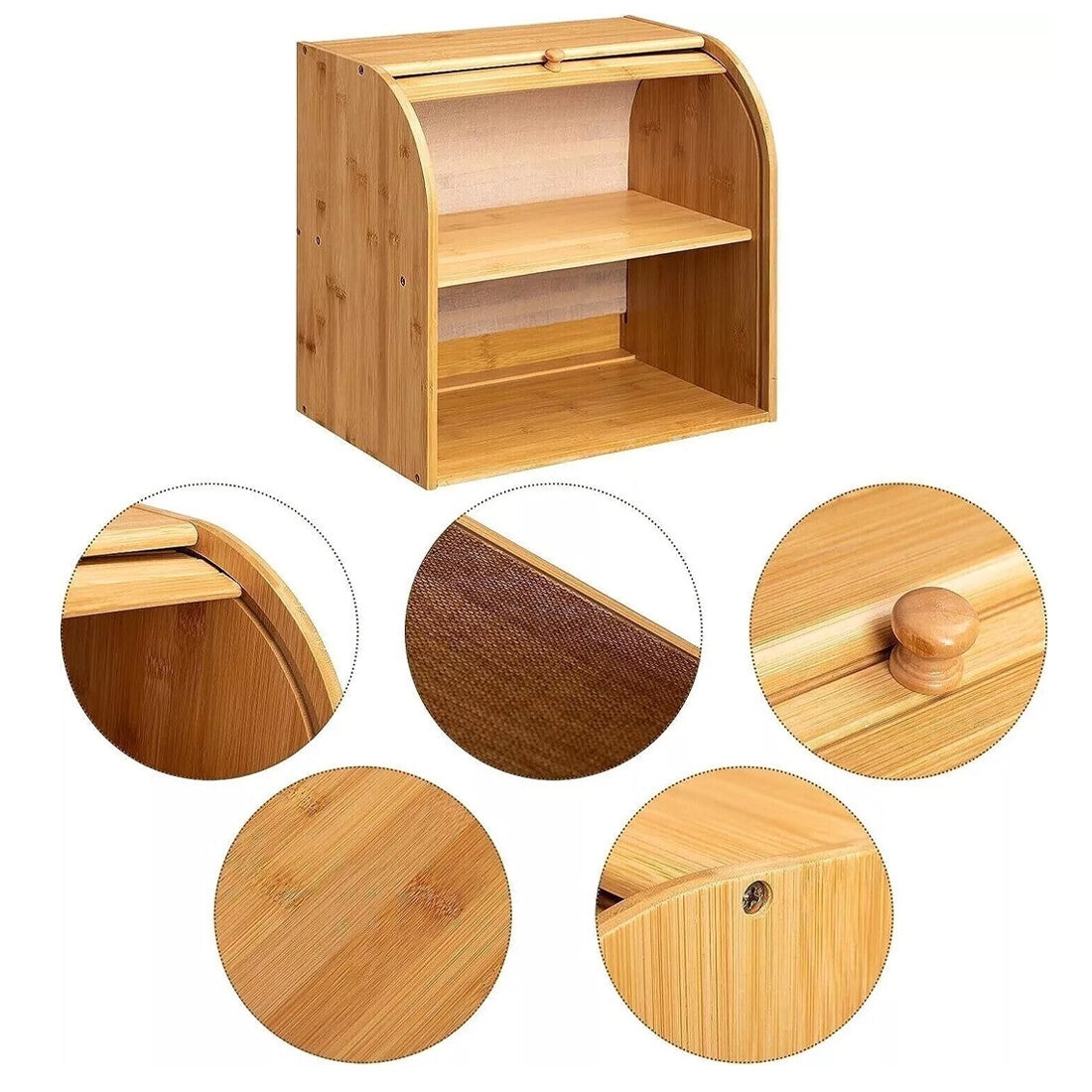 [vendor] Bread Bin 2 Tiers Double Layer Box Slide Roll Top Food