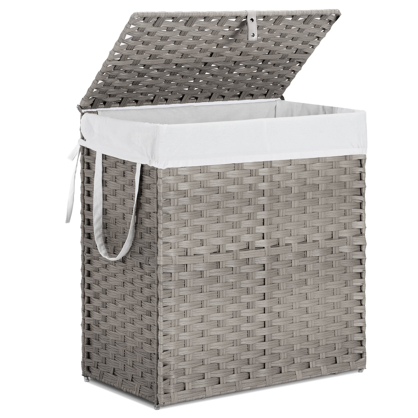 [vendor] Laundry Basket With Lid, 110 L Hand-Woven Pp Rattan