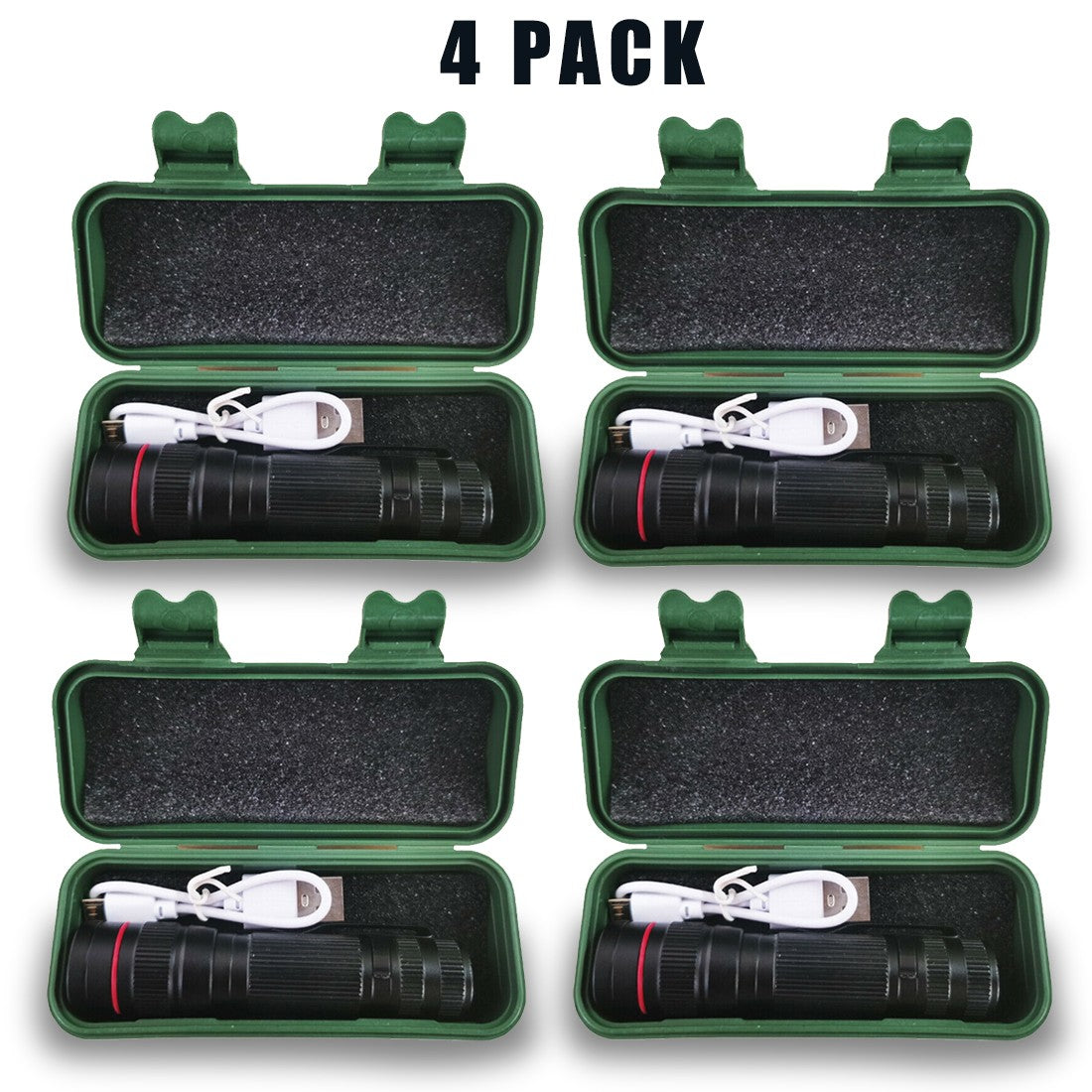 [vendor] LED Military Flashlight USB Rechargeable Tactical Zoom