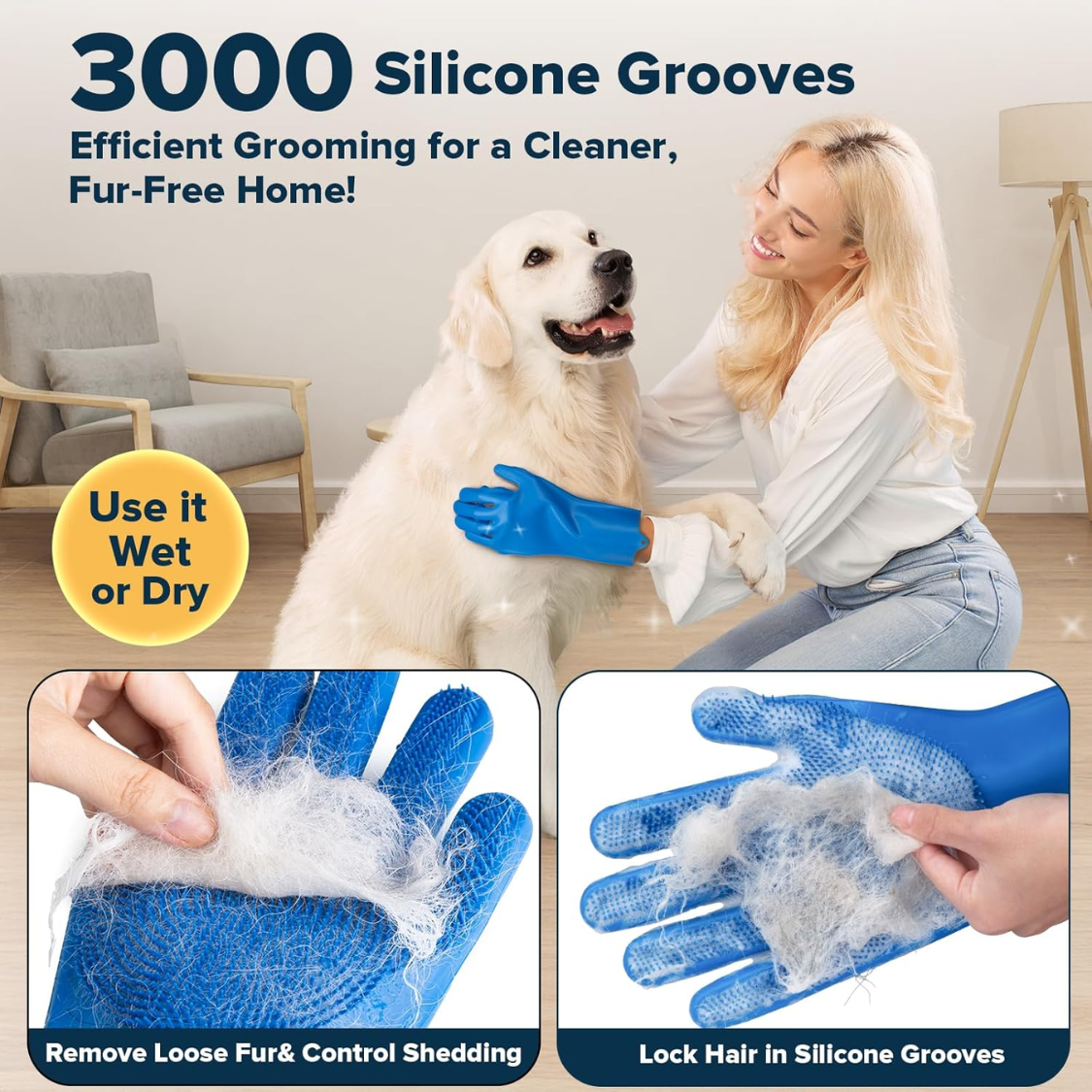 [vendor] 6PCS Grooming Bath Supplies For Dogs, Cats Dog Washing Gloves Dog