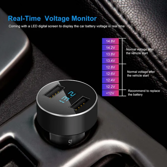[vendor] Dual USB Car Charger Adapter Aluminum Alloy Fast Car
