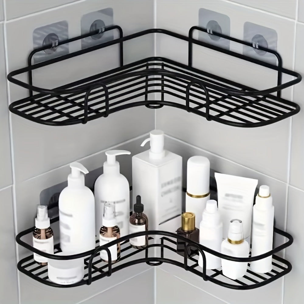 [vendor] 1pc Wall Mounted Bathroom Shelf, Shower Caddy Rack, No