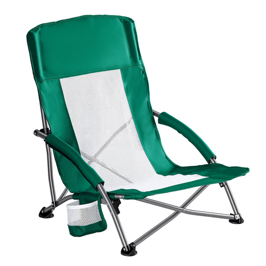 [vendor] Portable Folding Camping Chair, With Storage Pockets And