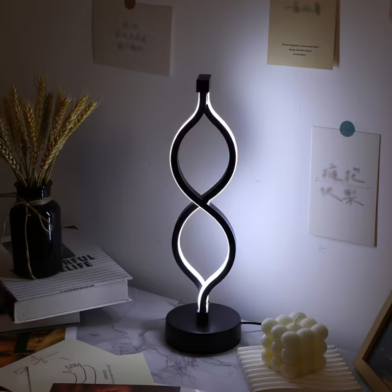 [vendor] 2Pcs Modern Wave-Shaped USB Desk Lamp With 3-Color
