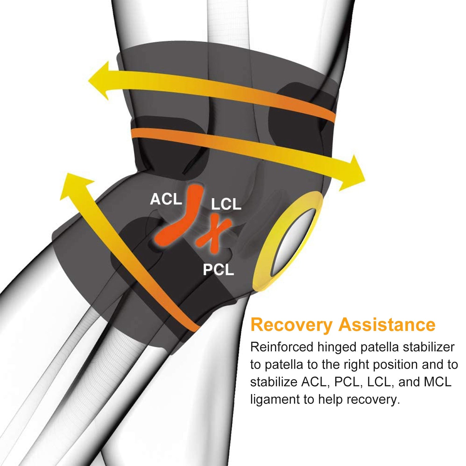 [vendor] Sport Knee Brace Adjustable Open Patella Knee Support