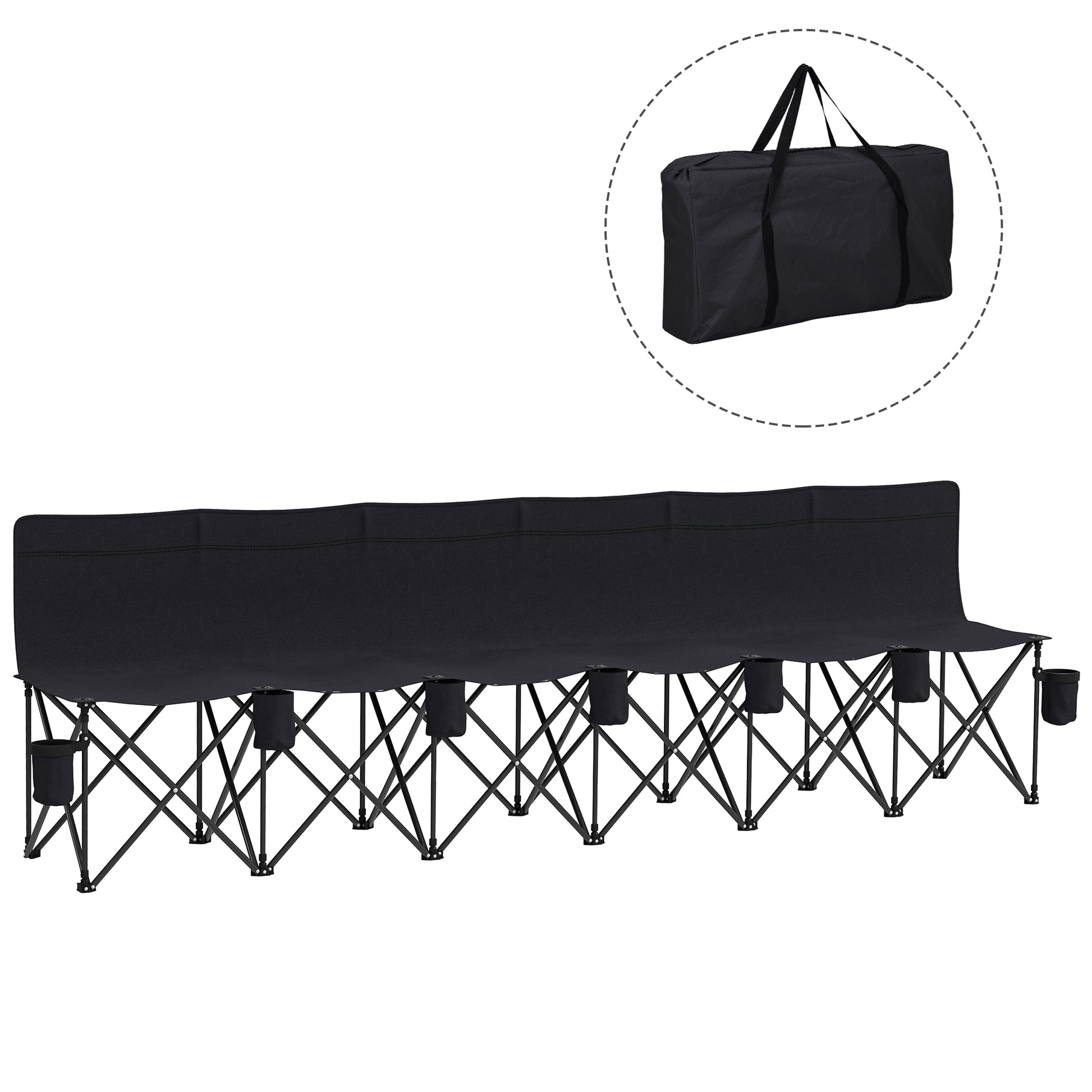 [vendor] 6 Seater Folding Camping Chair With Cup Holder & Carry