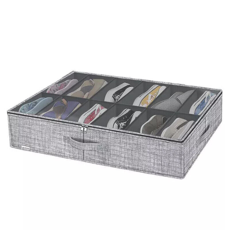[vendor] Under Bed Shoe Box 12 Pairs Storage Organiser Closet