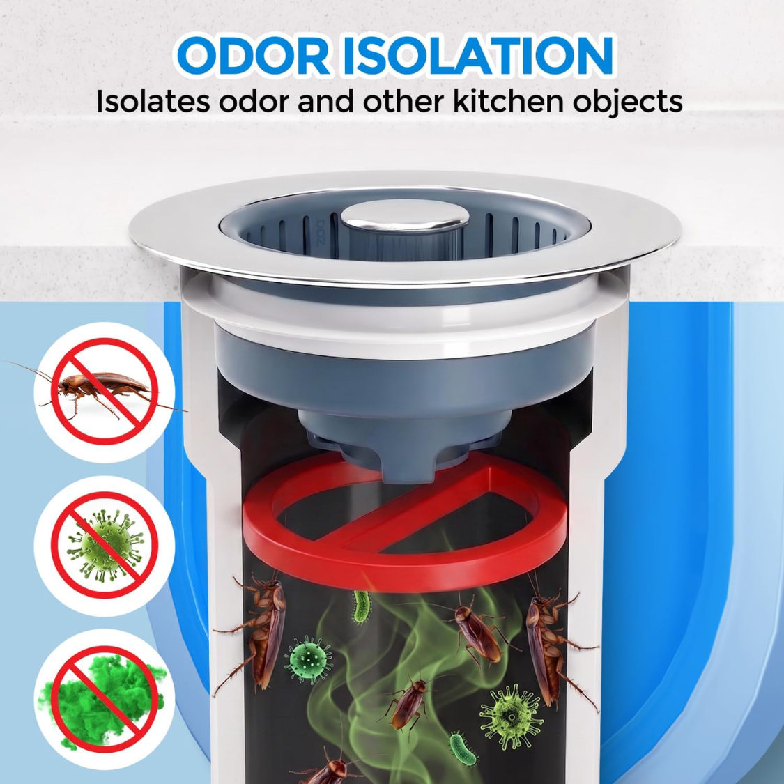[vendor] Sink Drain Strainer Sink Stopper Kitchen Drain, 3 In 1
