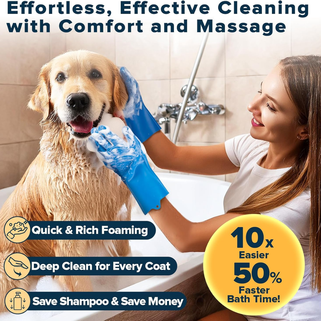 [vendor] 6PCS Grooming Bath Supplies For Dogs, Cats Dog Washing Gloves Dog