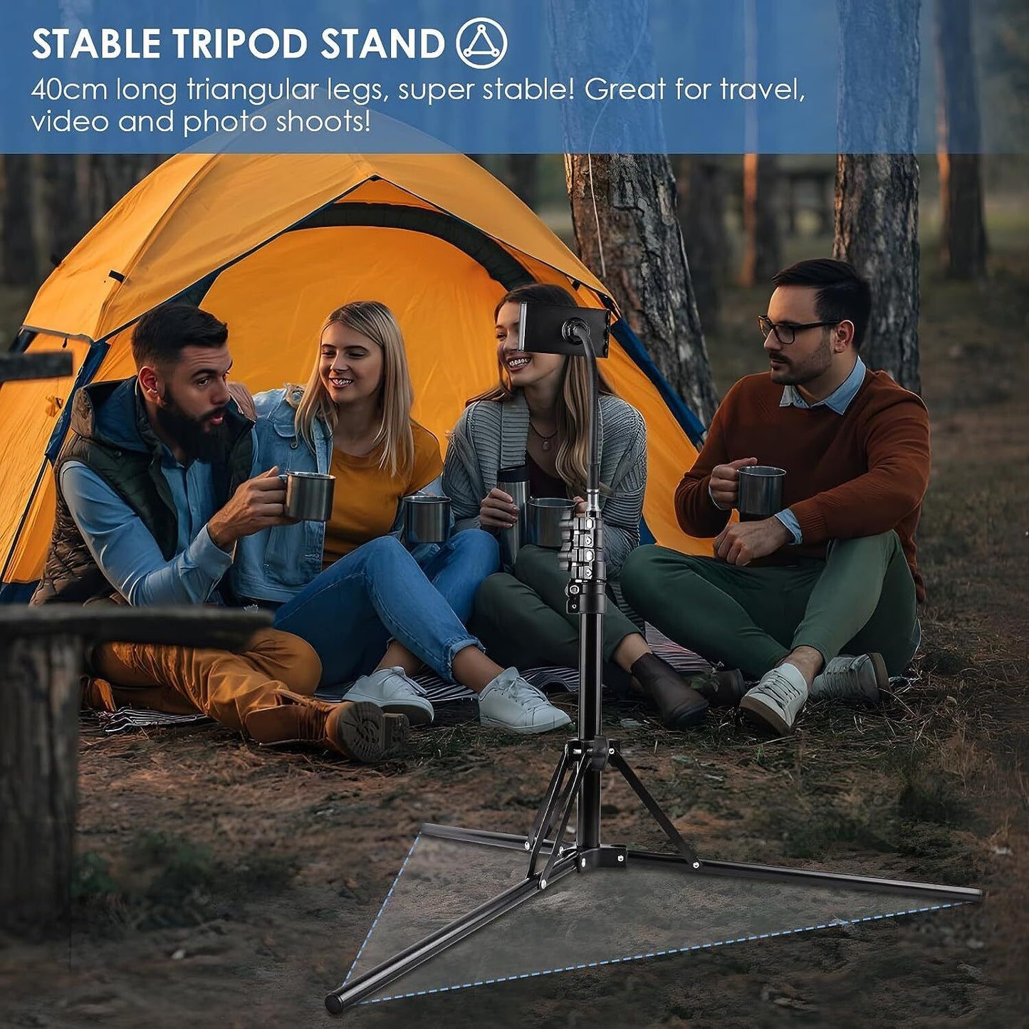 [vendor] 170CM Tall Flexible Phone Tripod With Gooseneck Heavy