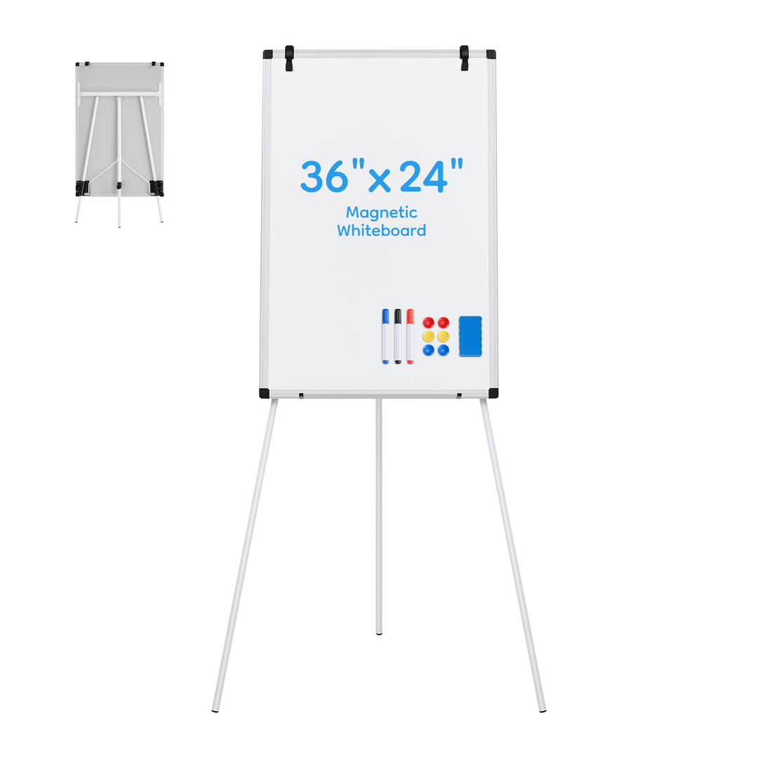 [vendor] 36x24 Magnetic Portable Whiteboard With Adjustable