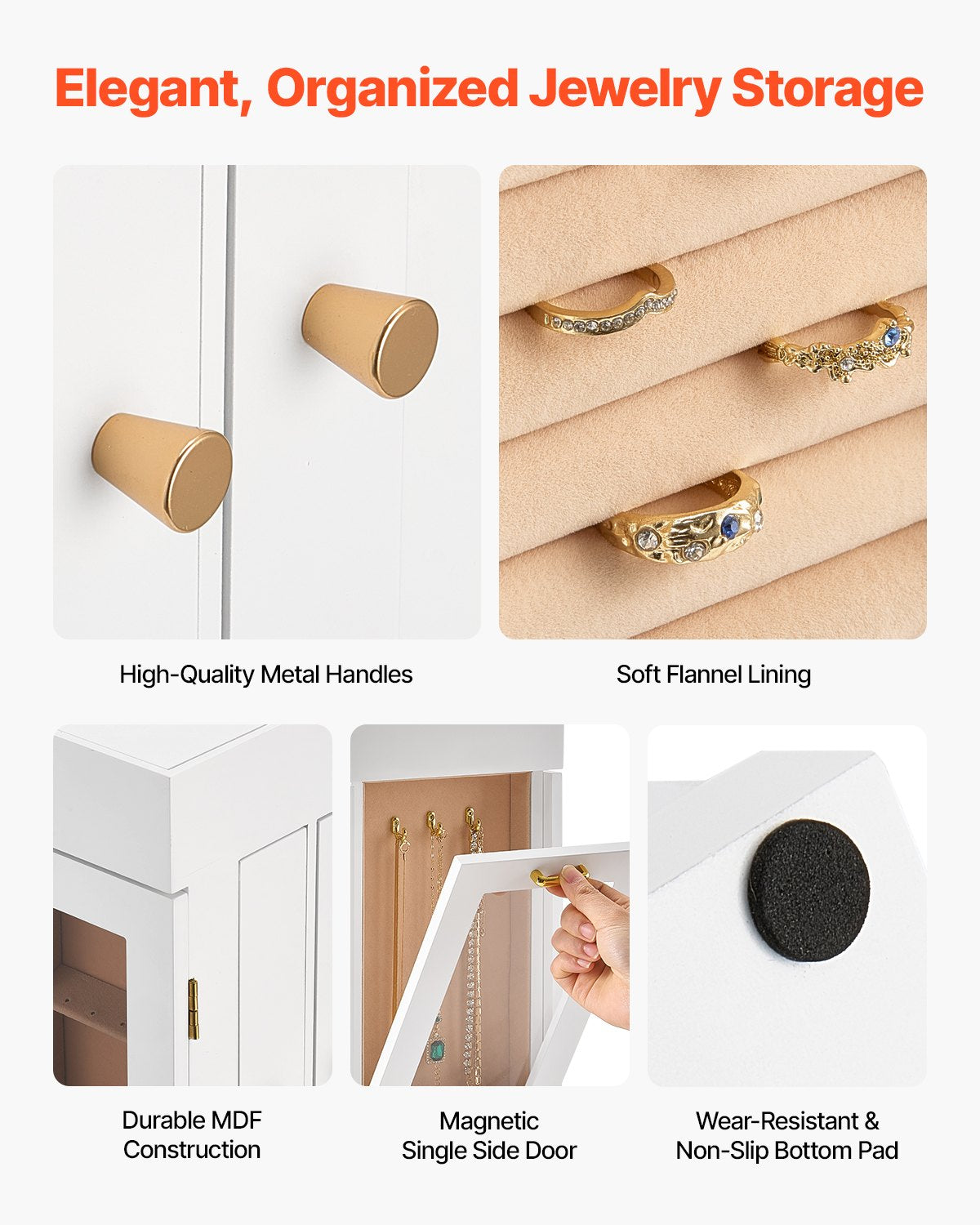 [vendor] Jewelry Box, 360° Rotating Jewelry Organizer With