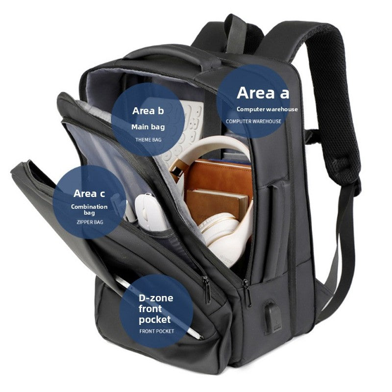 [vendor] 16 Inch Laptop Backpack Waterproof USB Rucksack Large
