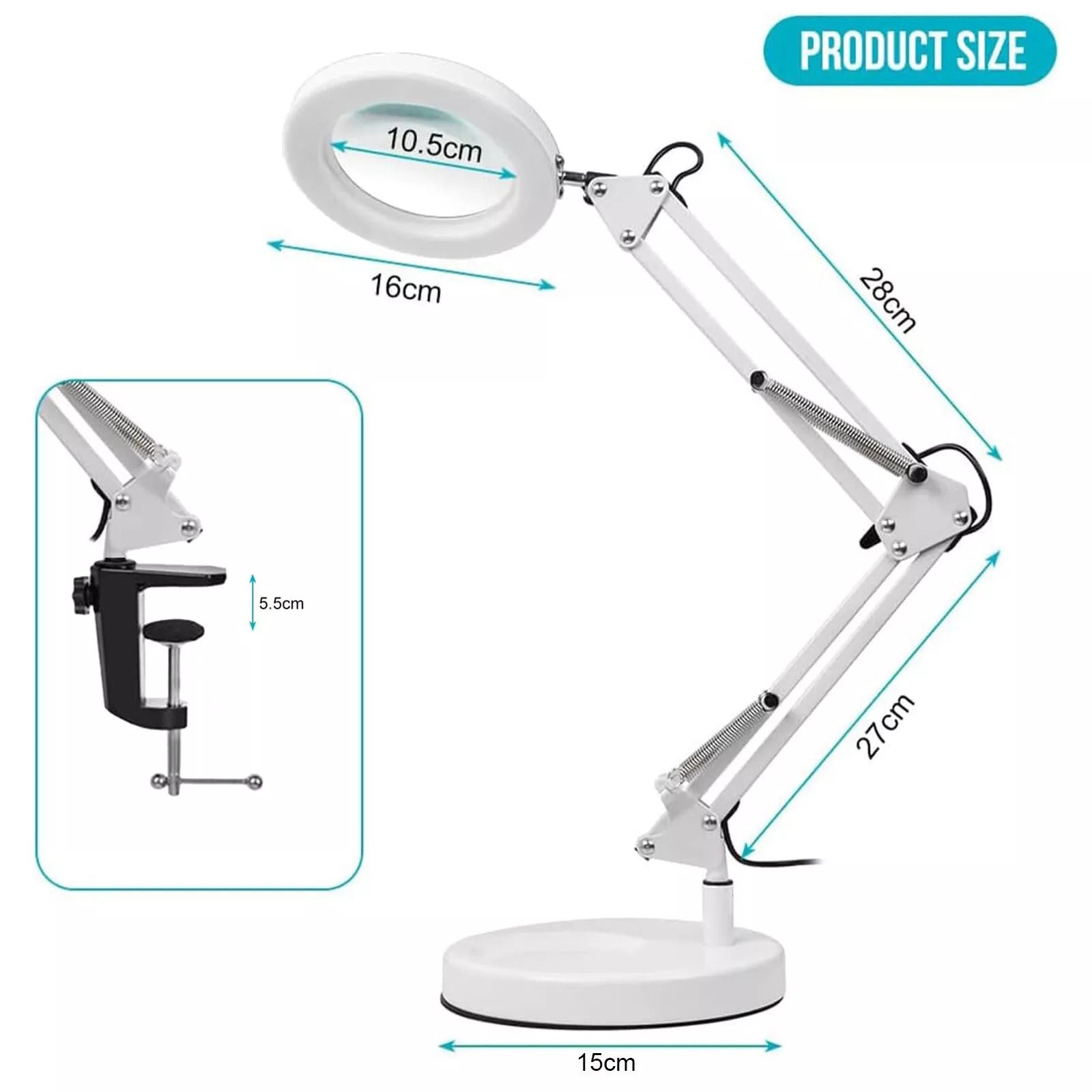 [vendor] 10X Magnifying Glass Desk Light Magnifier LED Lamp