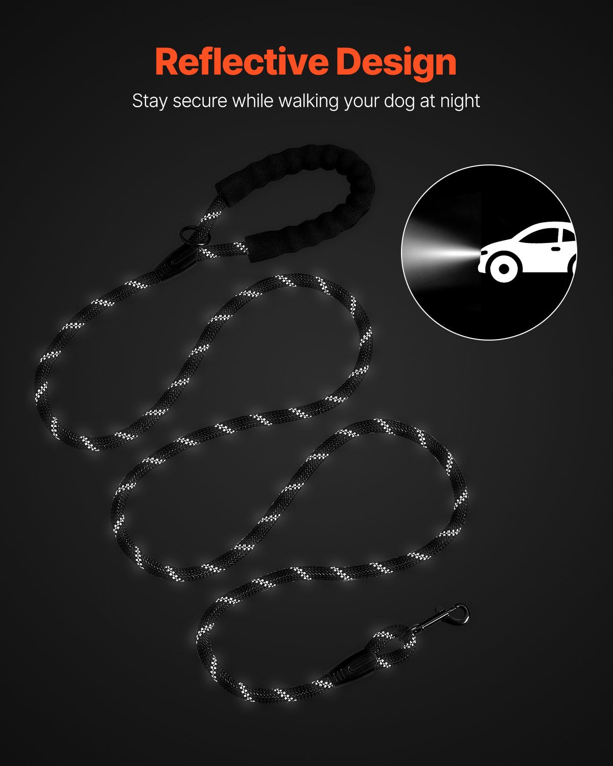 [vendor] Rope Dog Leash, 6ft Heavy Duty Dog Leash With Comfortable Padded