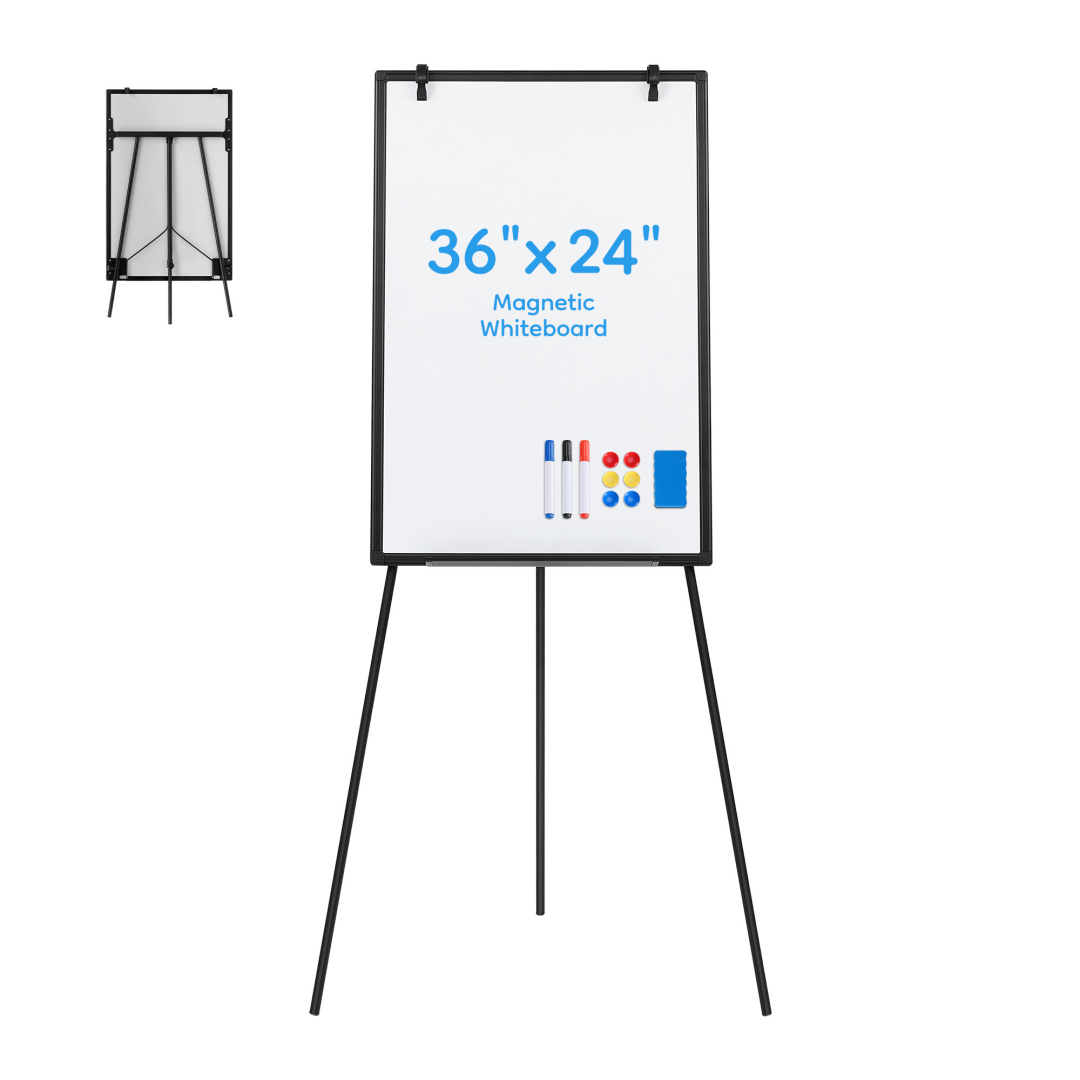 [vendor] 36x24 Magnetic Portable Whiteboard With Adjustable