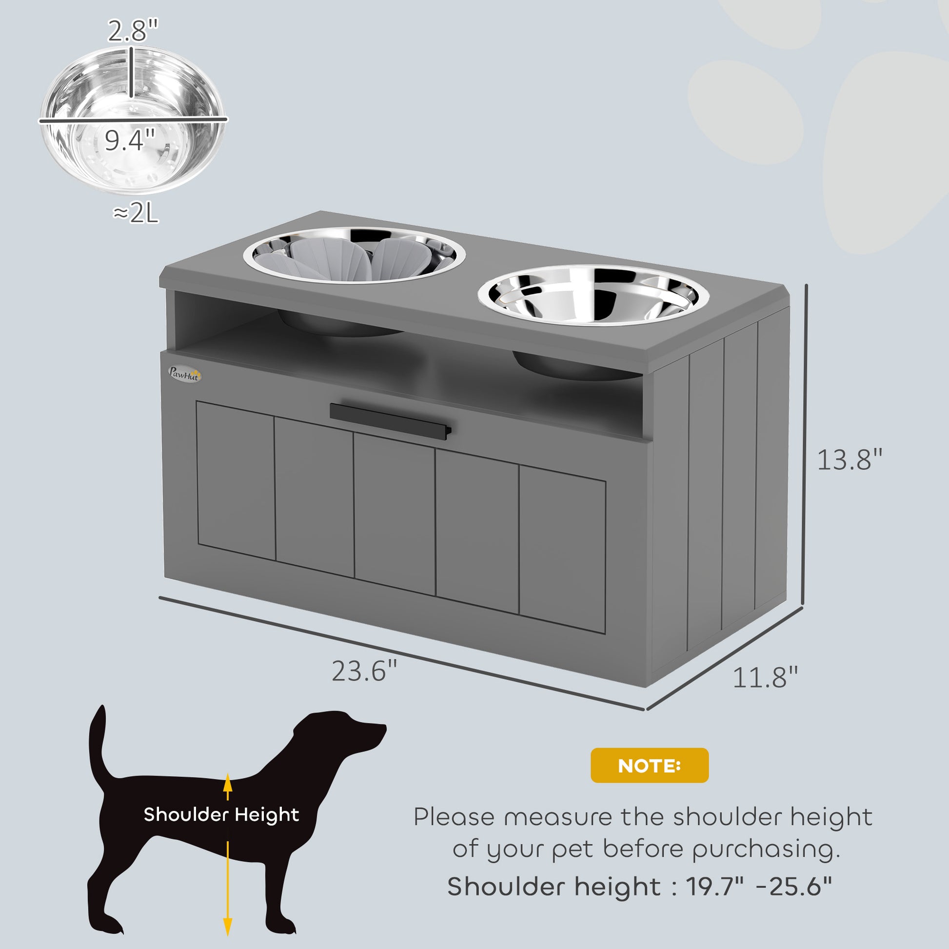 [vendor] Elevated Dog Bowls, Large Breed Raised Dogs Bowl Stand with 2
