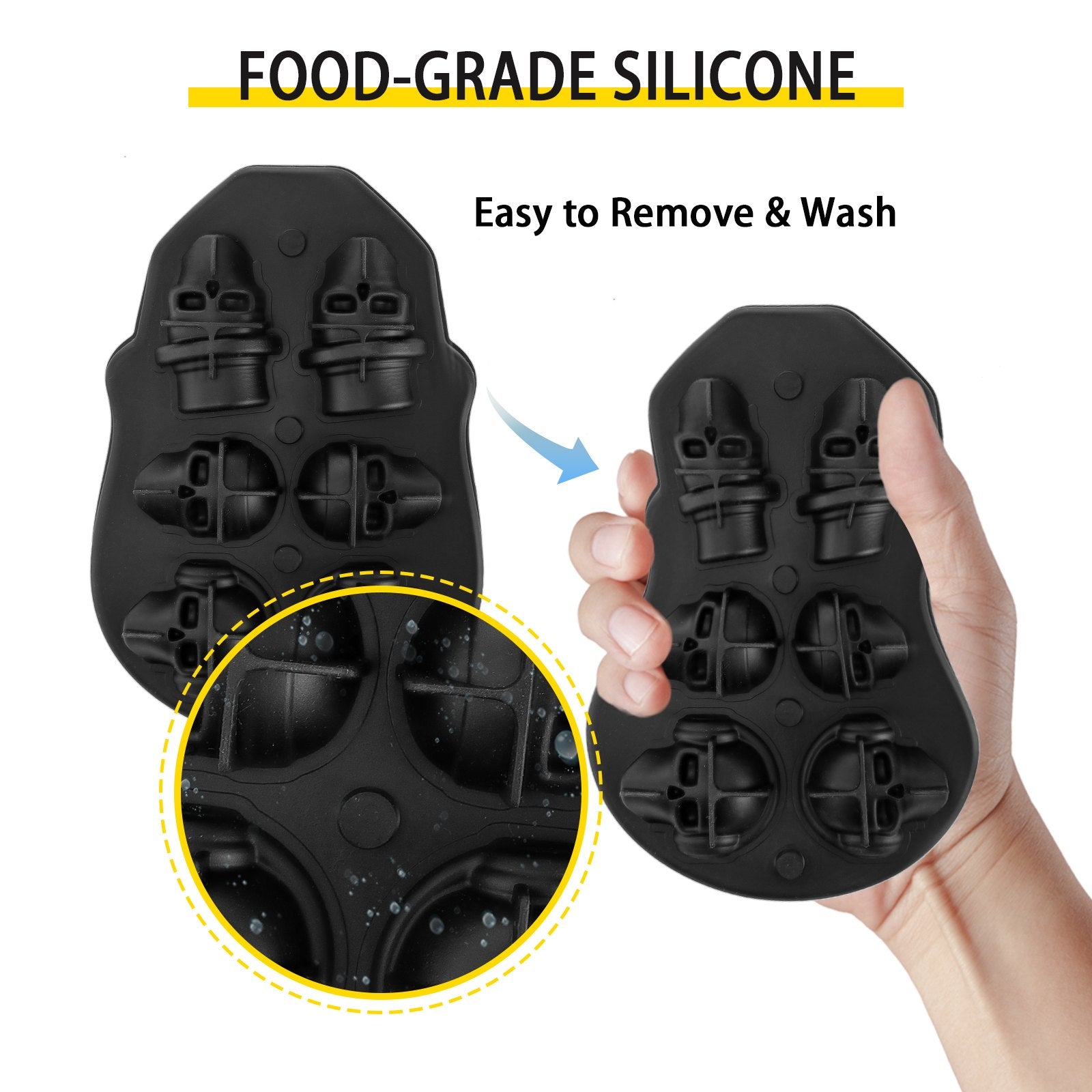 [vendor] Skull Ice Cube Tray, 6-Grid Skull Ice Ball Maker,