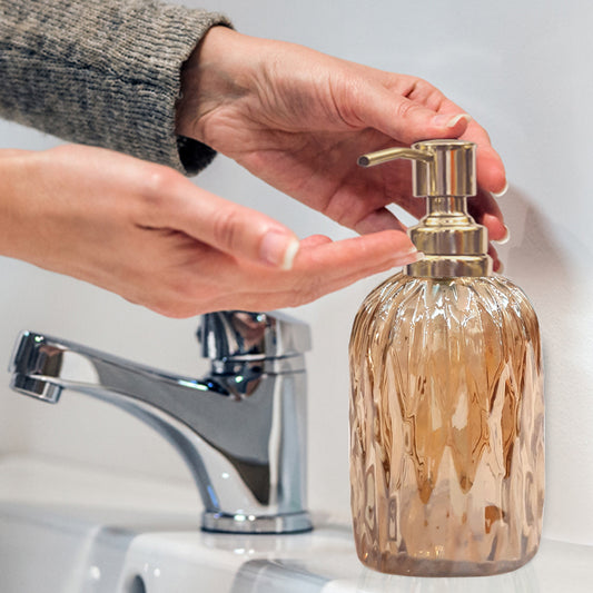 [vendor] Glass Liquid Soap Dispenser Pump Bottle Bathroom Vanity