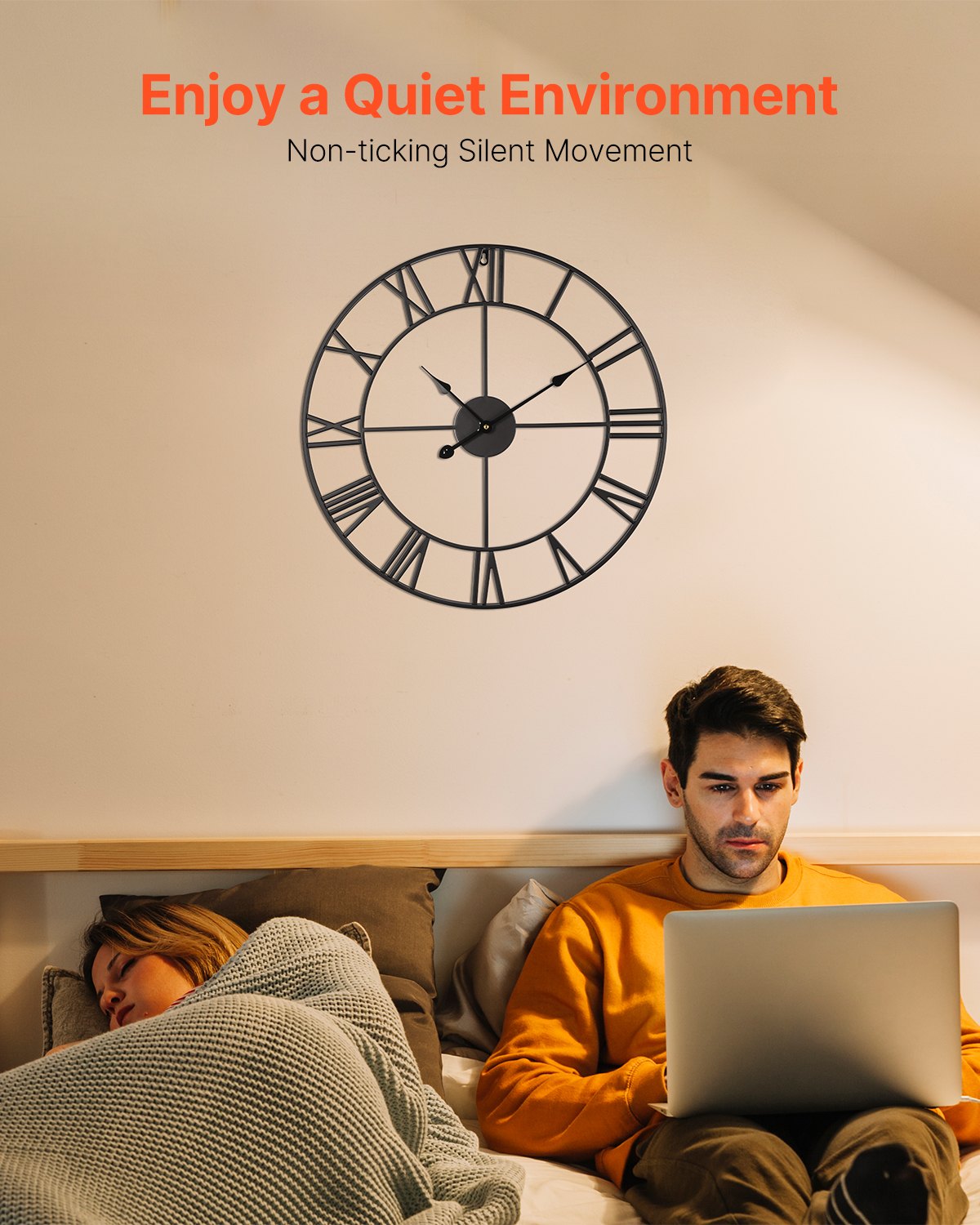 [vendor] Wall Clock, 24 In Wall Clock Roman Numerals, Battery