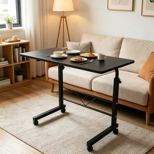 [vendor] 80cm Adjustable Tray Table Rolling Sofa Side Snack Table