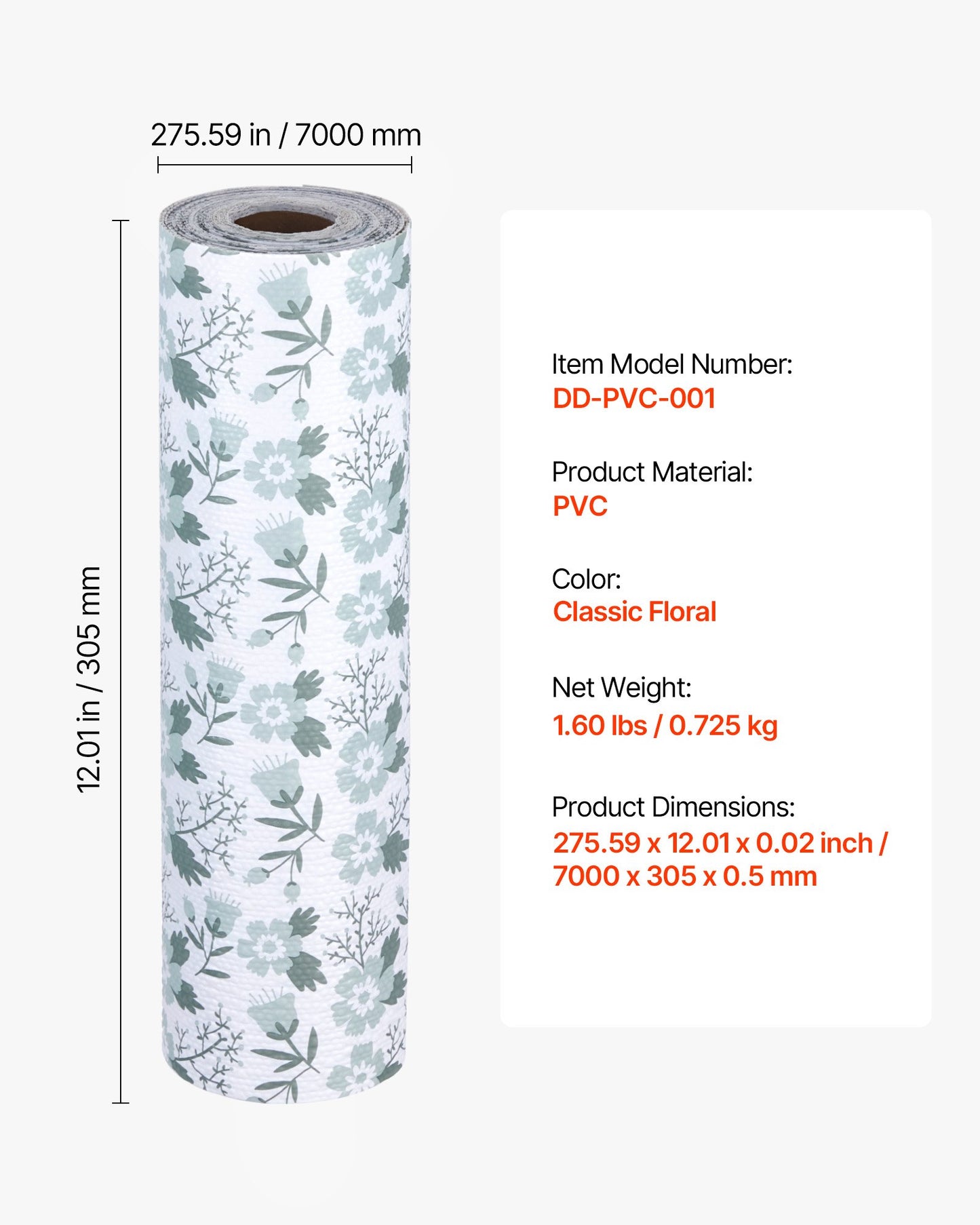 [vendor] Classic Floral Drawer And Shelf Liner For Kitchen