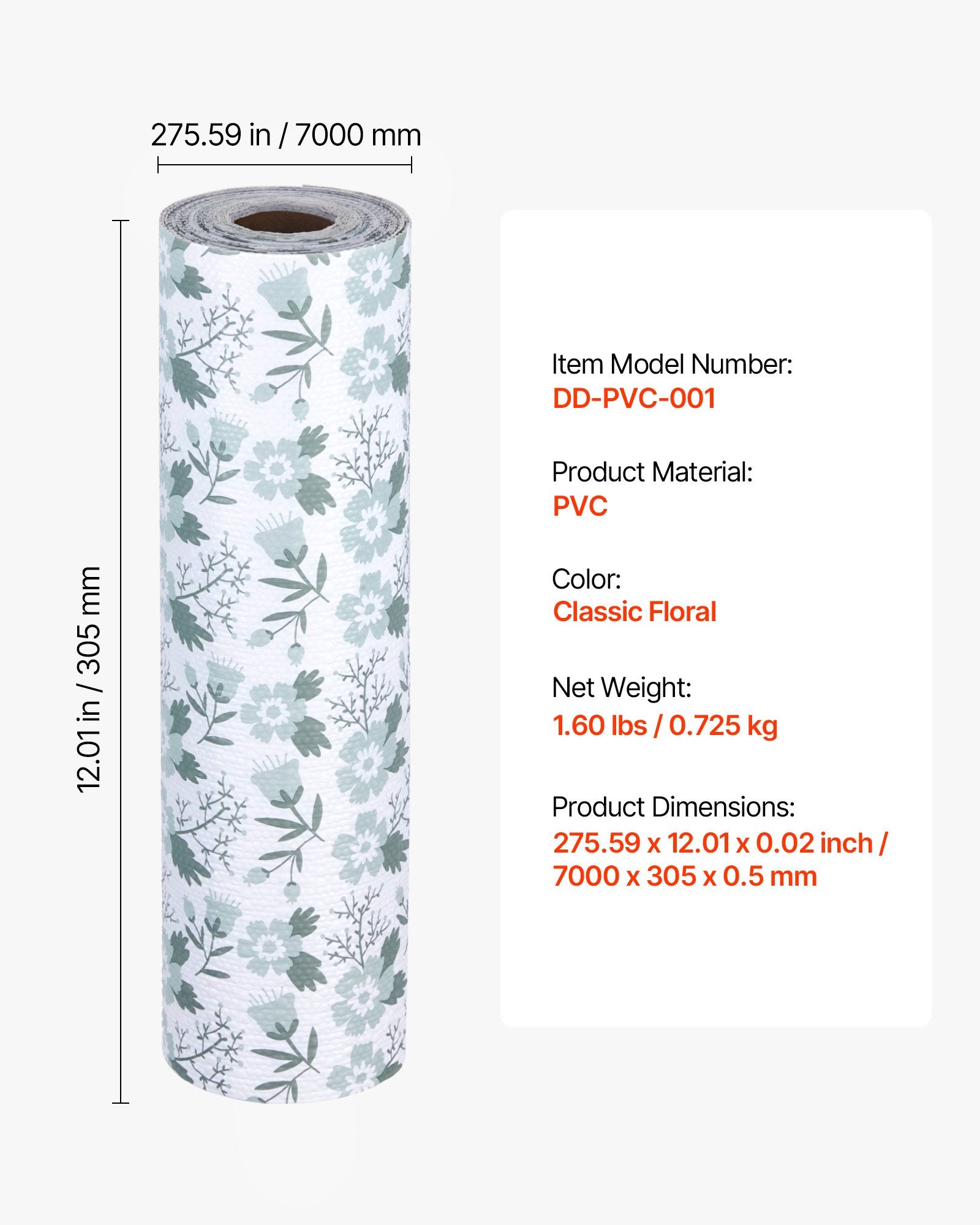 [vendor] Classic Floral Drawer And Shelf Liner For Kitchen