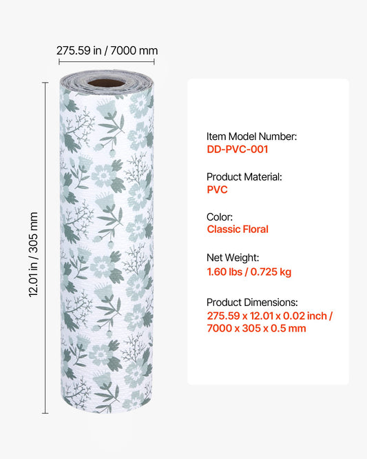 [vendor] Classic Floral Drawer And Shelf Liner For Kitchen