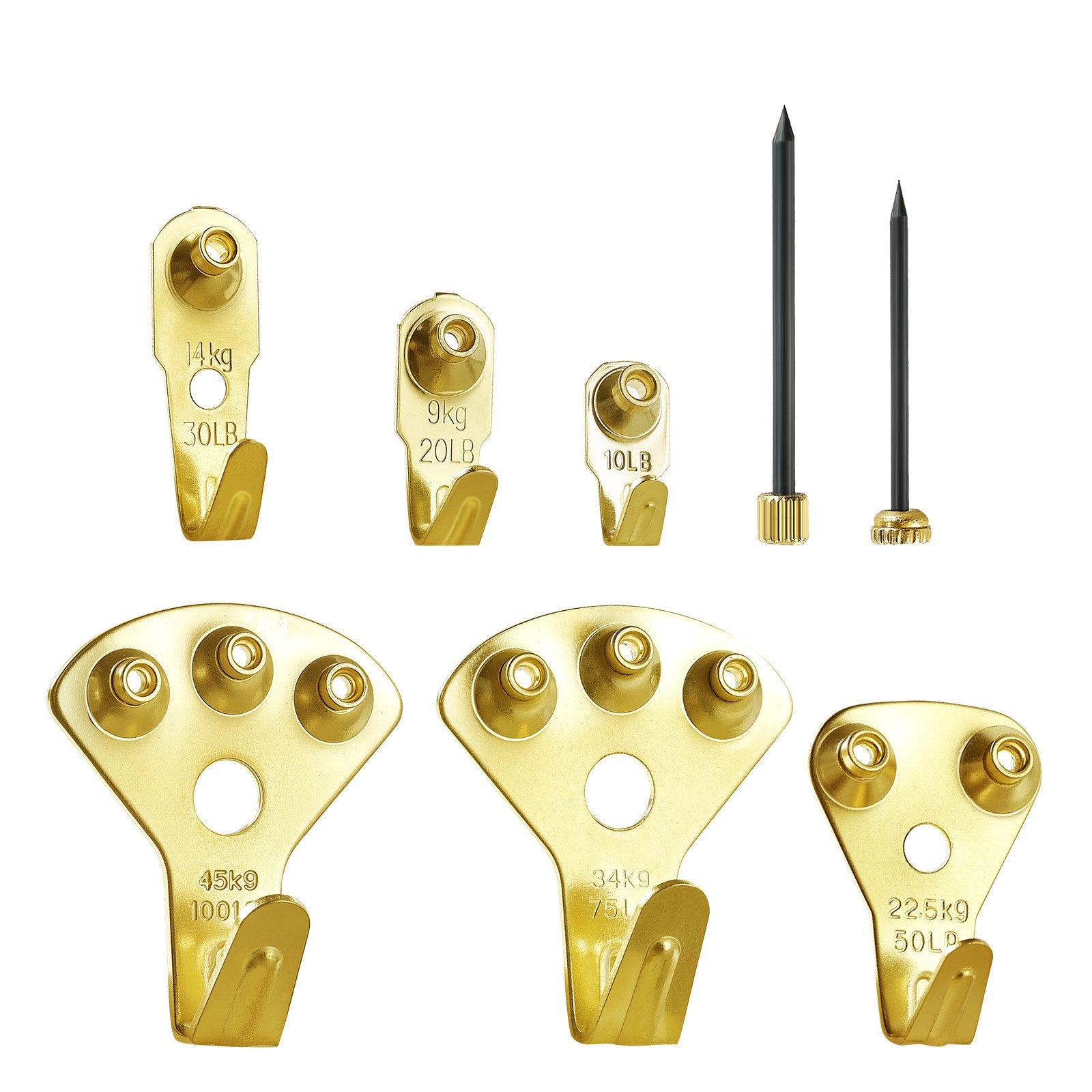 [vendor] 130Pcs Picture Frame Hangers With Nails Metal Photo
