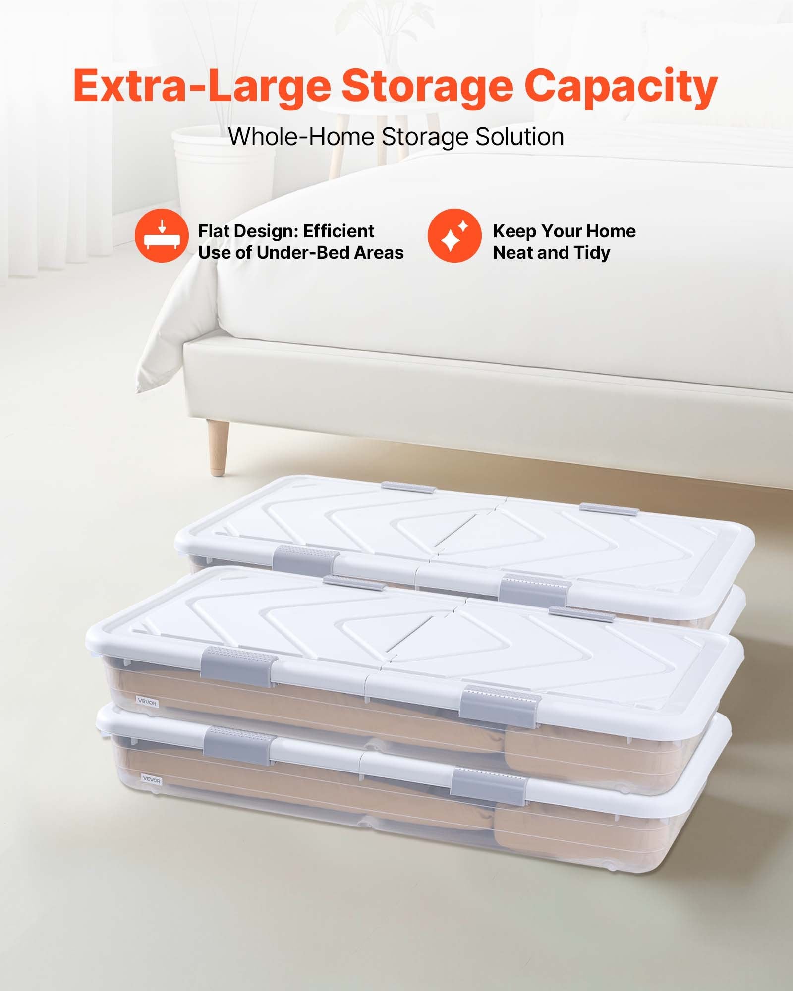 [vendor] Under Bed Storage With Wheels, 31.7 X 15.6 X 6.9 Inch