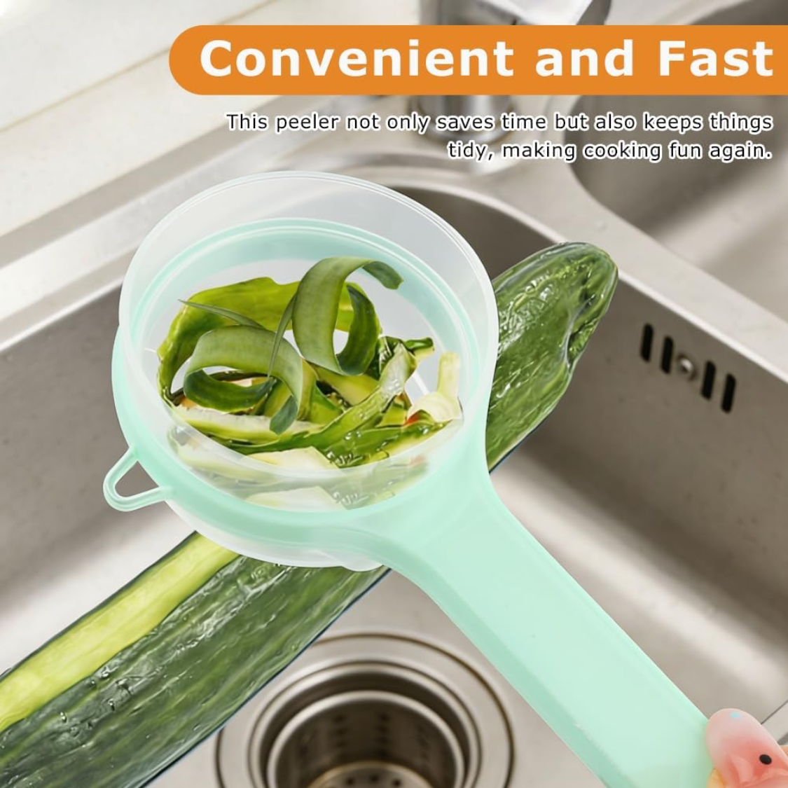[vendor] Fruit & Vegetable Peeler With Storage Box, Double-Sided