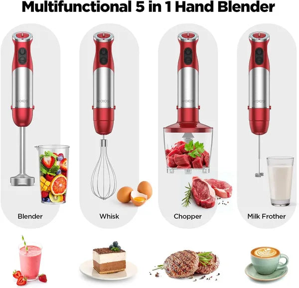 [vendor] KOIOS 5-in-1 Hand Immersion Blender, 1000W 12 Speed