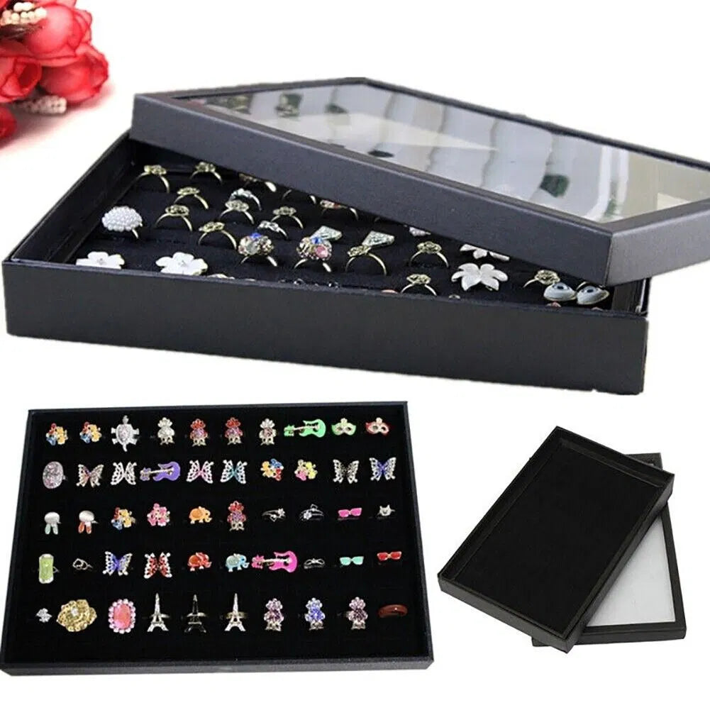 [vendor] Slots Jewelry Ring Display Organizer Tray Holder