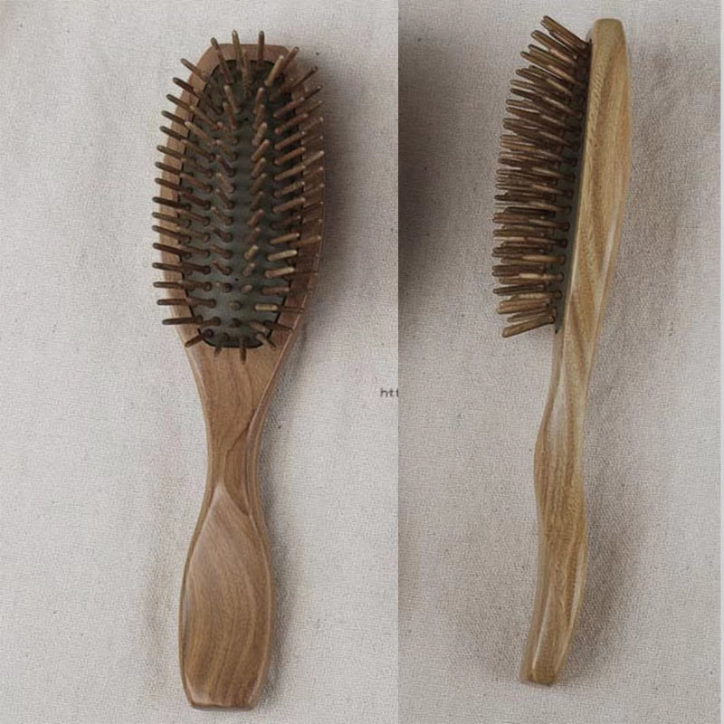 [vendor] Natural Green Sandalwood Massage Comb, Hair Comb, Wooden