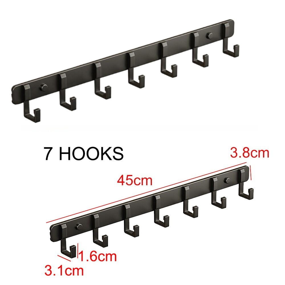 [vendor] 7 Hooks Wall Mounted Hanger Key Coat Clothes Door Holder