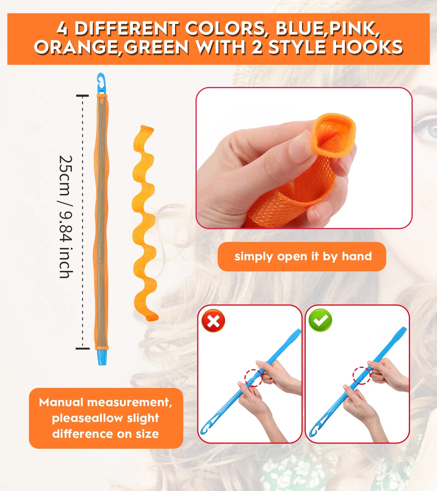[vendor] Heatless Hair Curlers Wave Curls Styling Kit For Women