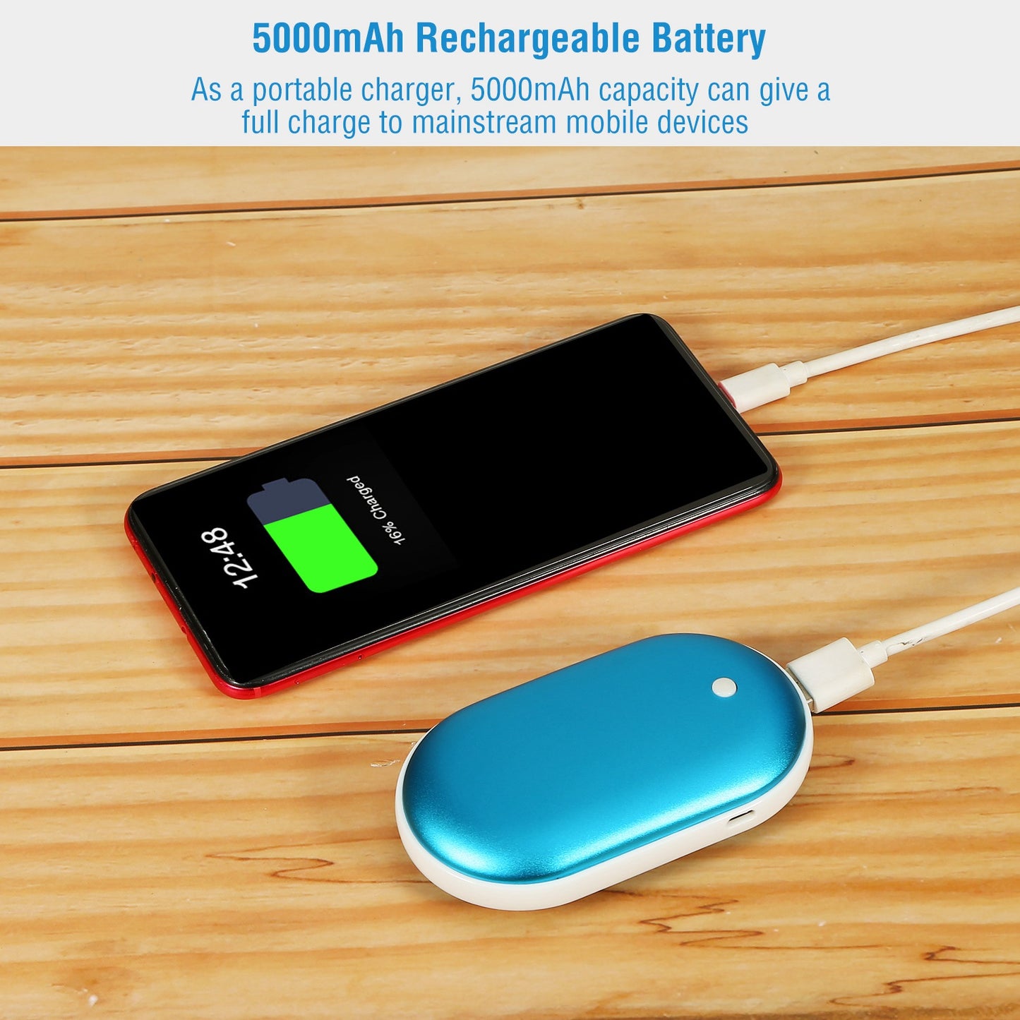 [vendor] 1Pc Portable Hand Warmer 5000mAh Power Bank Rechargeable