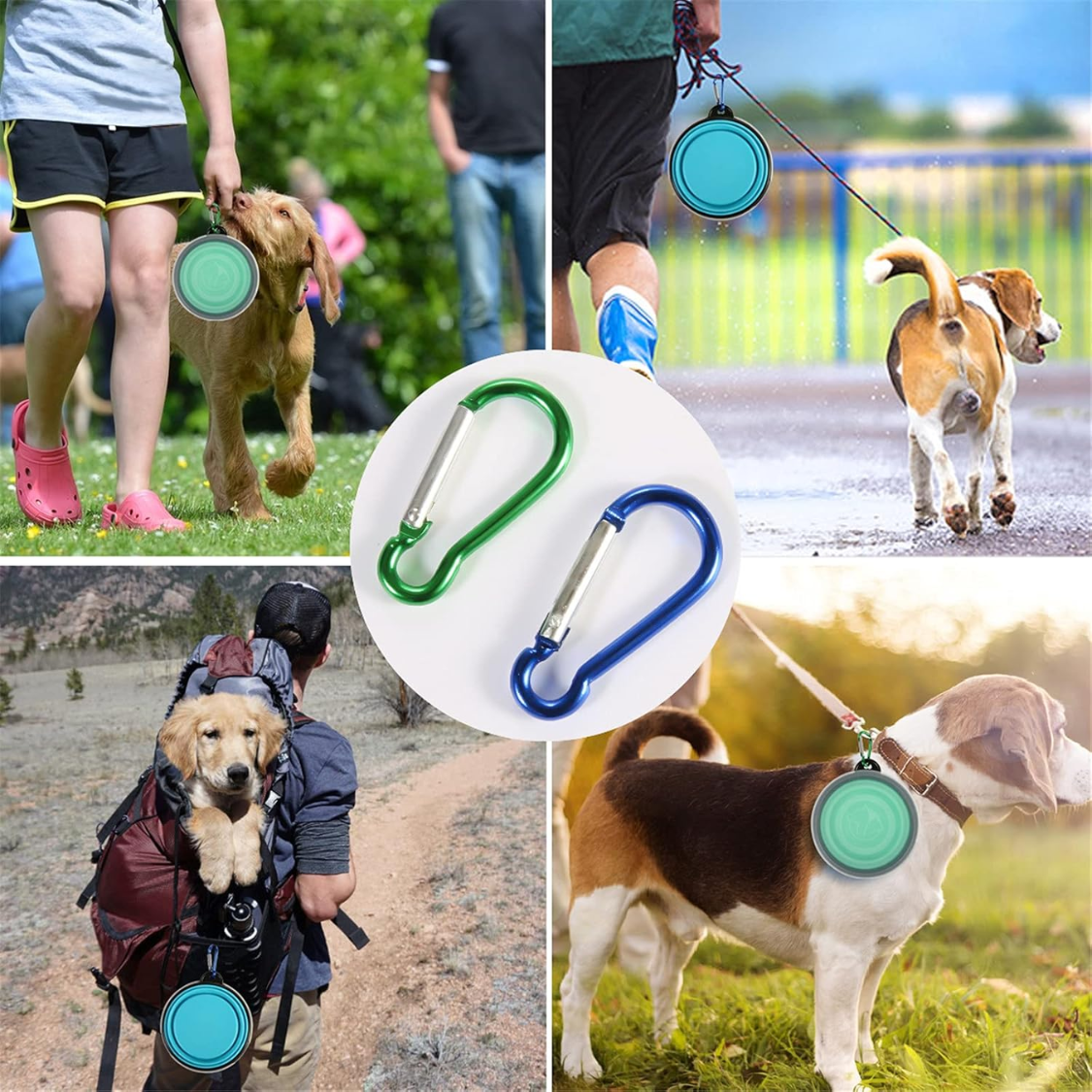 [vendor] Collapsible Bowl With Cover Lids,2 Pack Dog Travel Bowls Portable