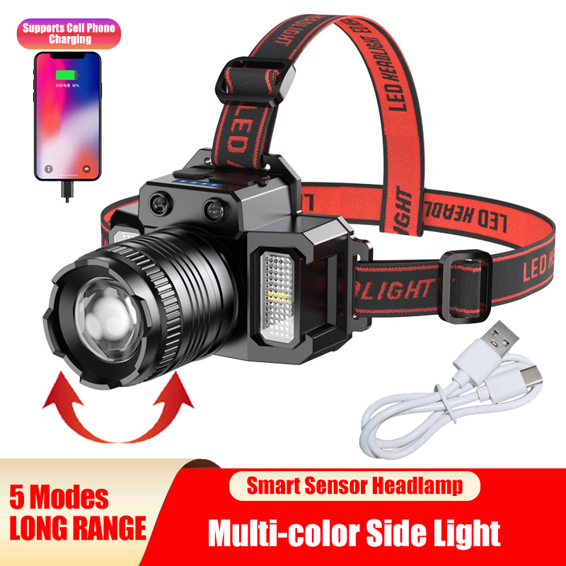 [vendor] LED Telescopic Headlamp Head Torch USB Rechargeable