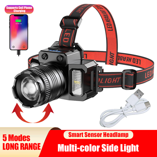 [vendor] LED Telescopic Headlamp Head Torch USB Rechargeable