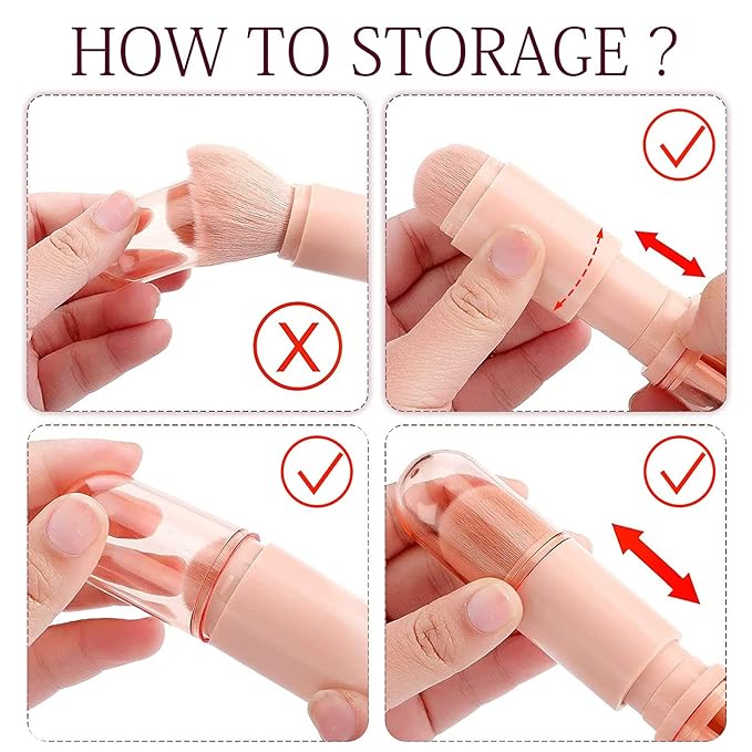 [vendor] 4in1 Portable Makeup Brush Set Beauty Brush