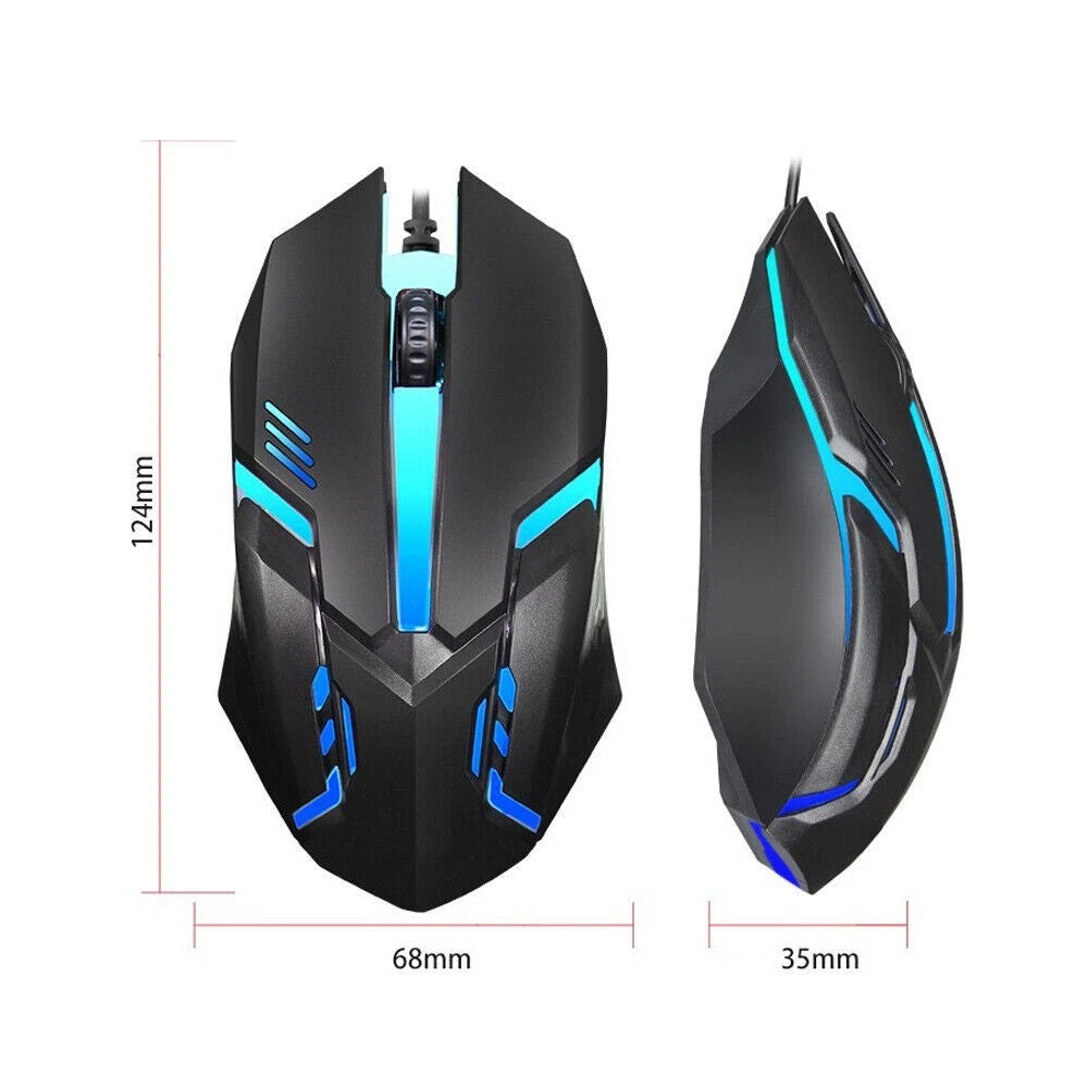 [vendor] UK Gaming Keyboard And Mouse Set RGB LED USB For PC