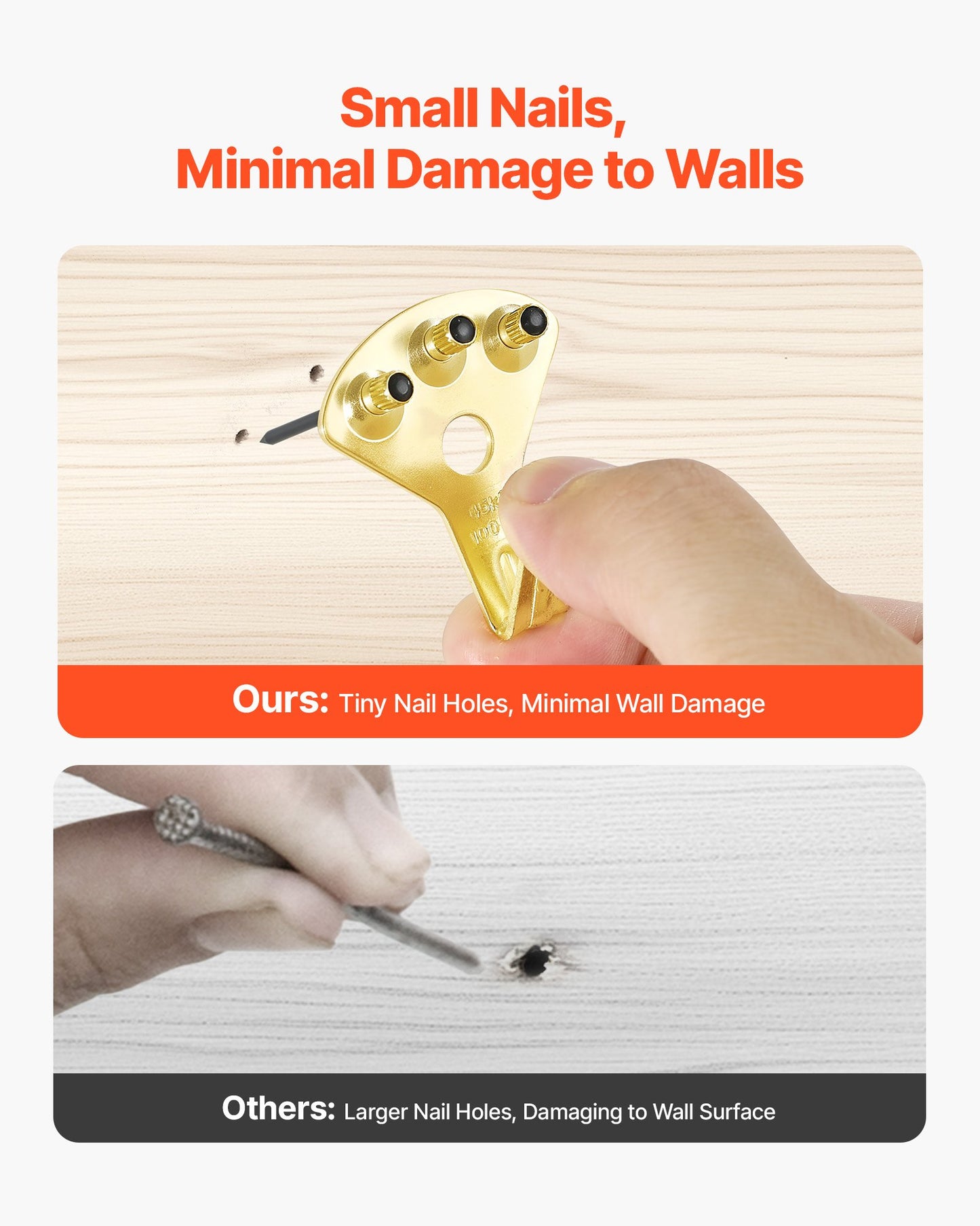 [vendor] 130Pcs Picture Frame Hangers With Nails Metal Photo