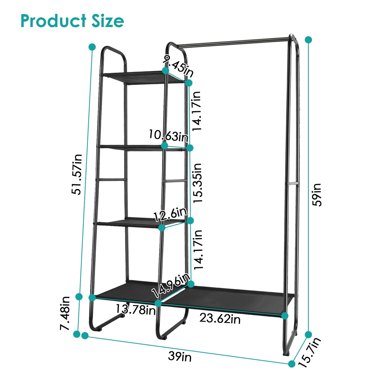 [vendor] 1Pc Metal Garment Hanging Rack Shoe Clothing Organizer