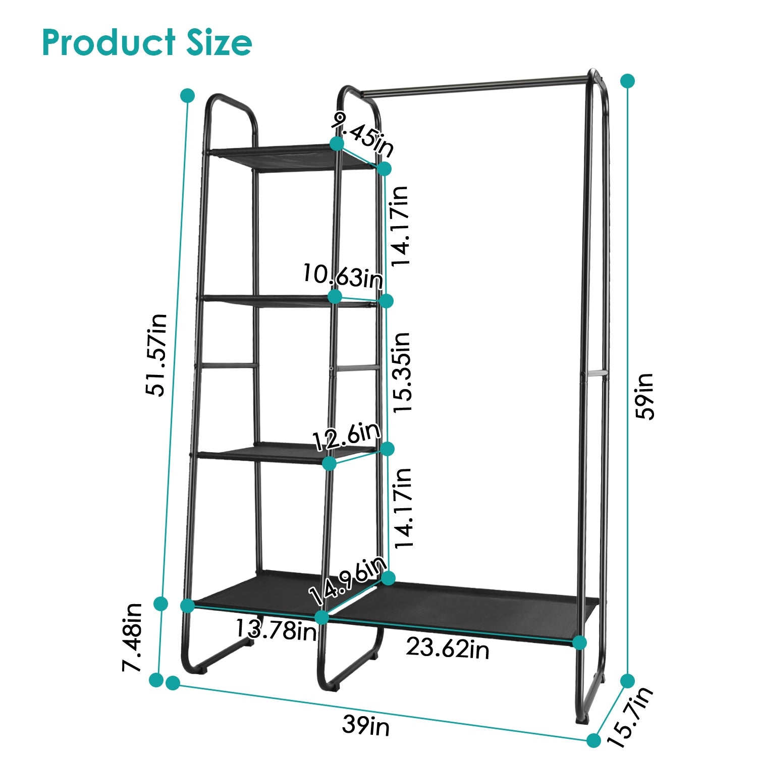 [vendor] 1Pc Metal Garment Hanging Rack Shoe Clothing Organizer