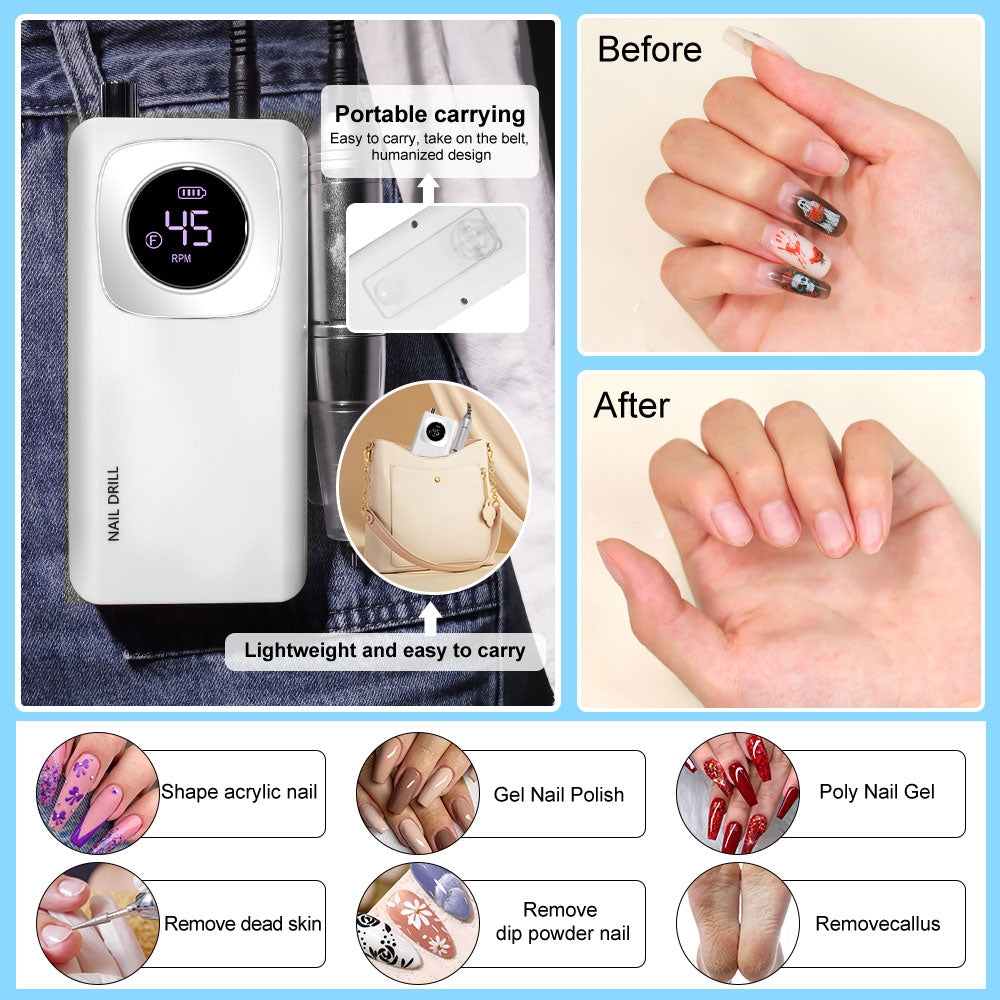 [vendor] Rechargeable Electric Nail File Professional - 45000RPM