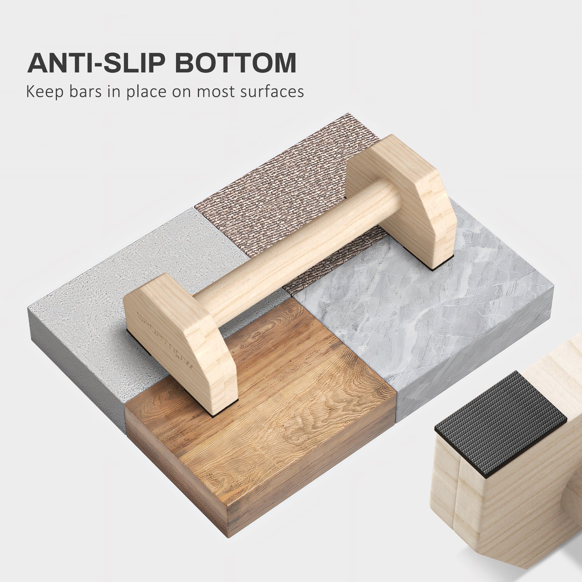 [vendor] SPORTNOW Wooden Parralletes Bars, Push Up Handles With