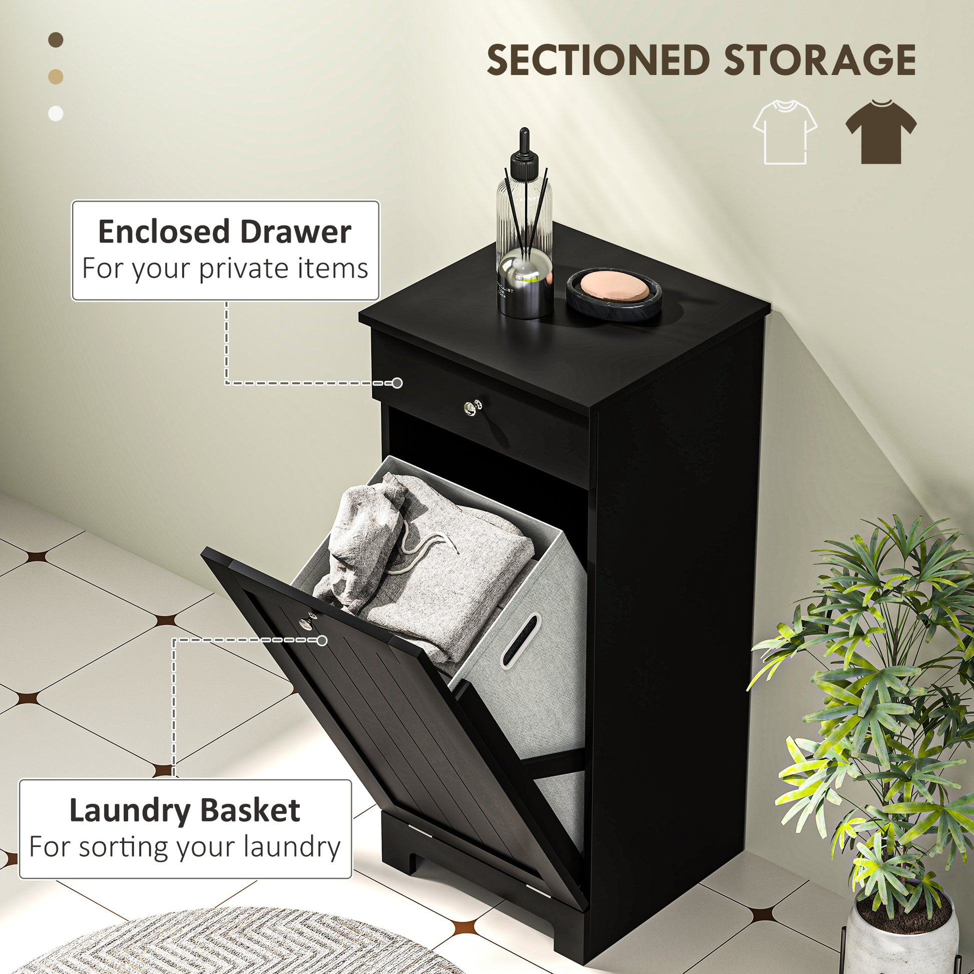 [vendor] Laundry Hamper Cabinet, Laundry Cabinet with Tilt Out