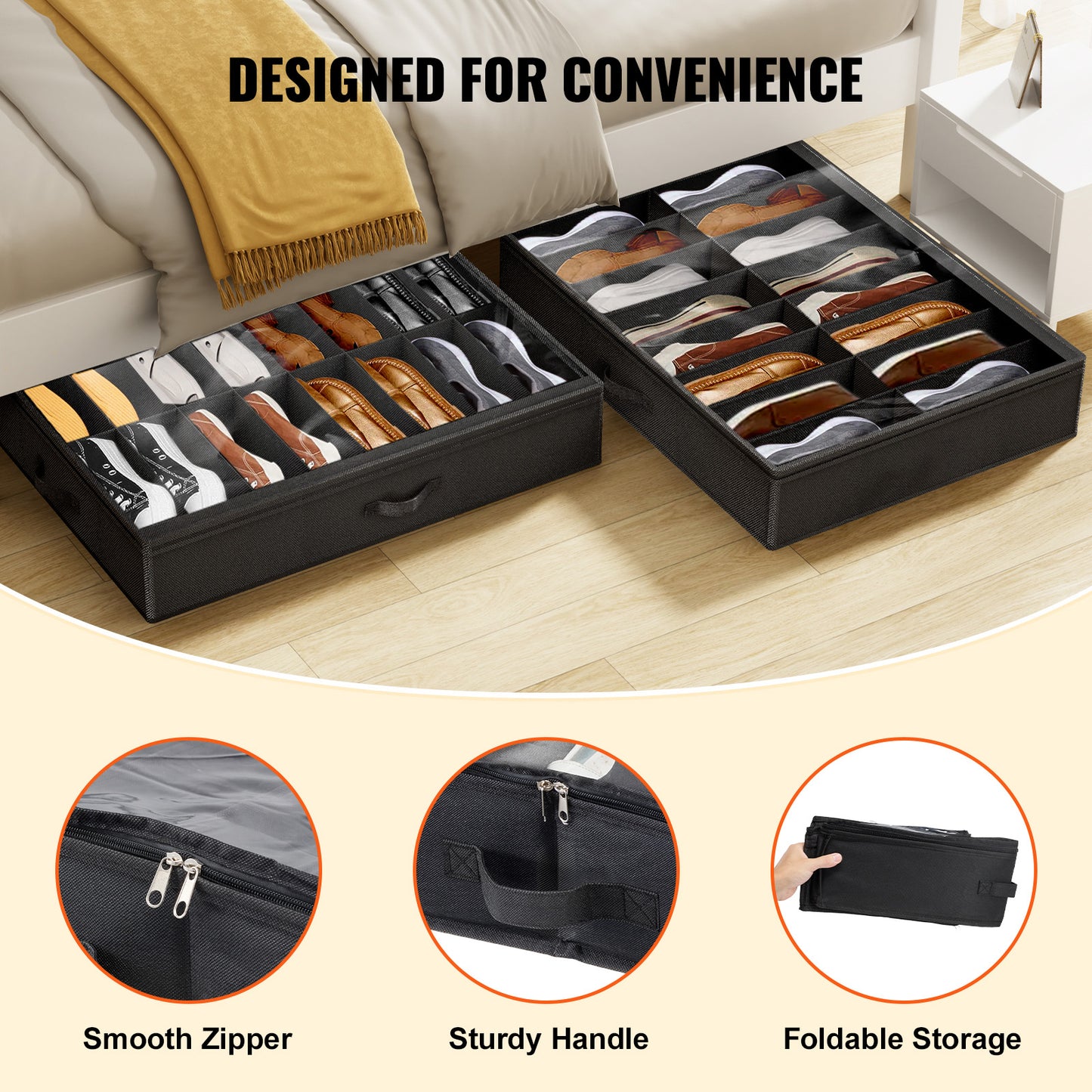 [vendor] Vevor Sturdy Under Bed Shoe Storage Organizer, Set Of 2,