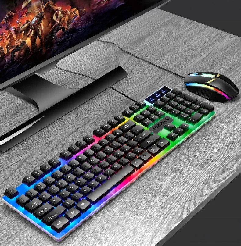 [vendor] UK Gaming Keyboard And Mouse Set RGB LED USB For PC